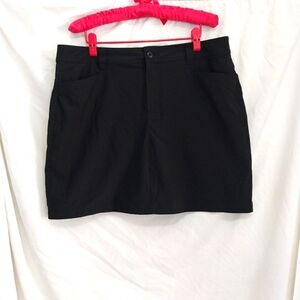 Eddie Bauer Womens size 14 Adventurer 2.0 Skort Black Lined Hiking Skirt Shorts